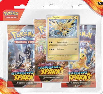 Pokémon TCG: Scarlet & Violet Surging Sparks - 3-Pack Blister (Zapdos)