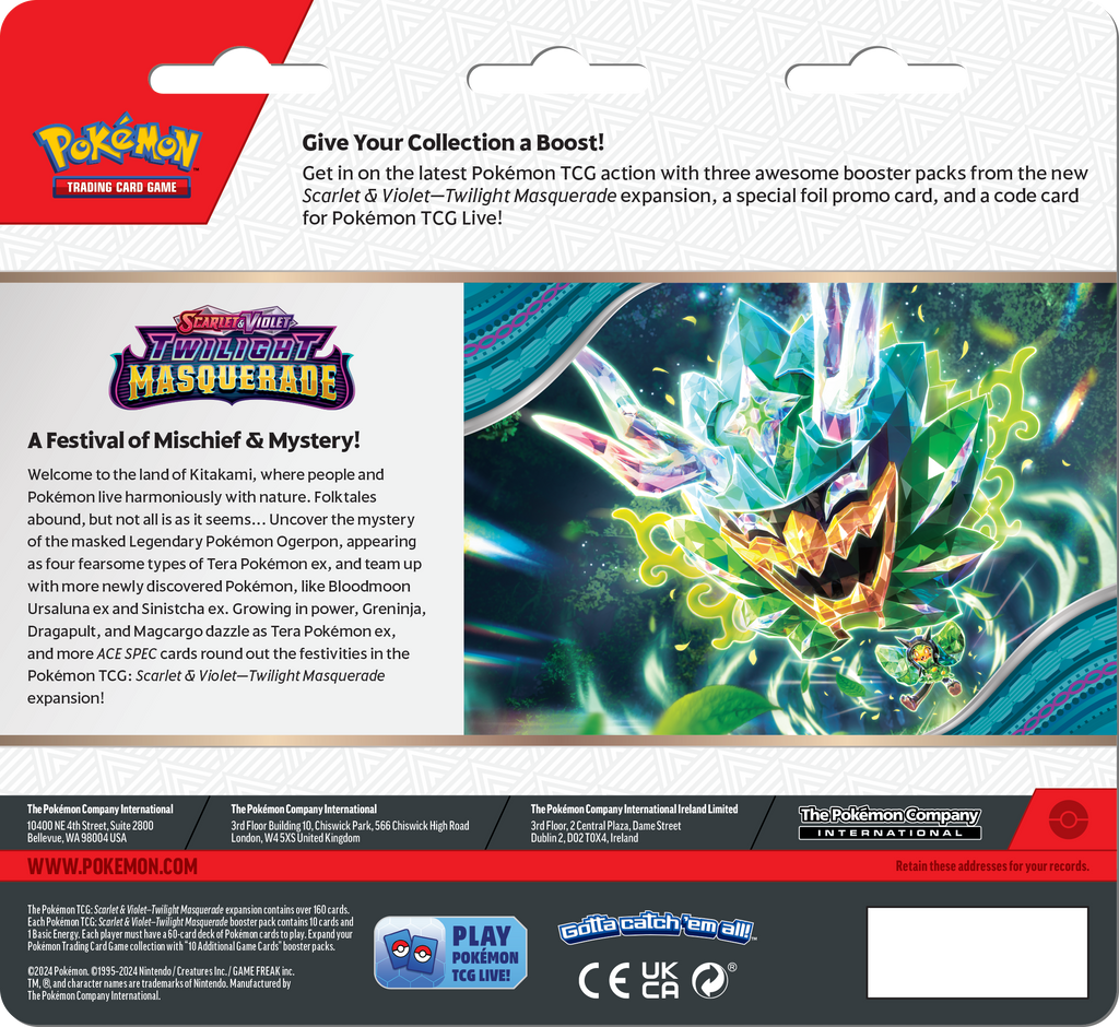 Pokémon TCG: Scarlet & Violet Twilight Masquerade - 3-Pack Blister (Revavroom)