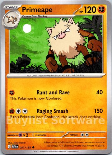 Primeape (057/165) [Scarlet & Violet:  151]