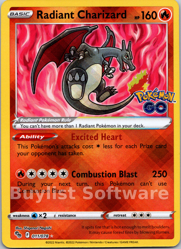 Radiant Charizard (011/078) [Pokémon  GO]