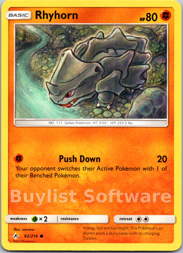 Rhyhorn (092/214) [Sun & Moon: Unbroken Bonds]