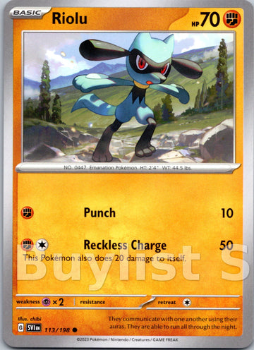 Riolu - 113/198 [113] - (SV01 Scarlet & Violet Base Set)