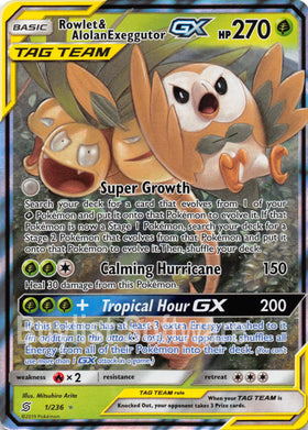 Rowlet & Alolan Exeggutor GX [1/236] [Unified Minds] Holofoil