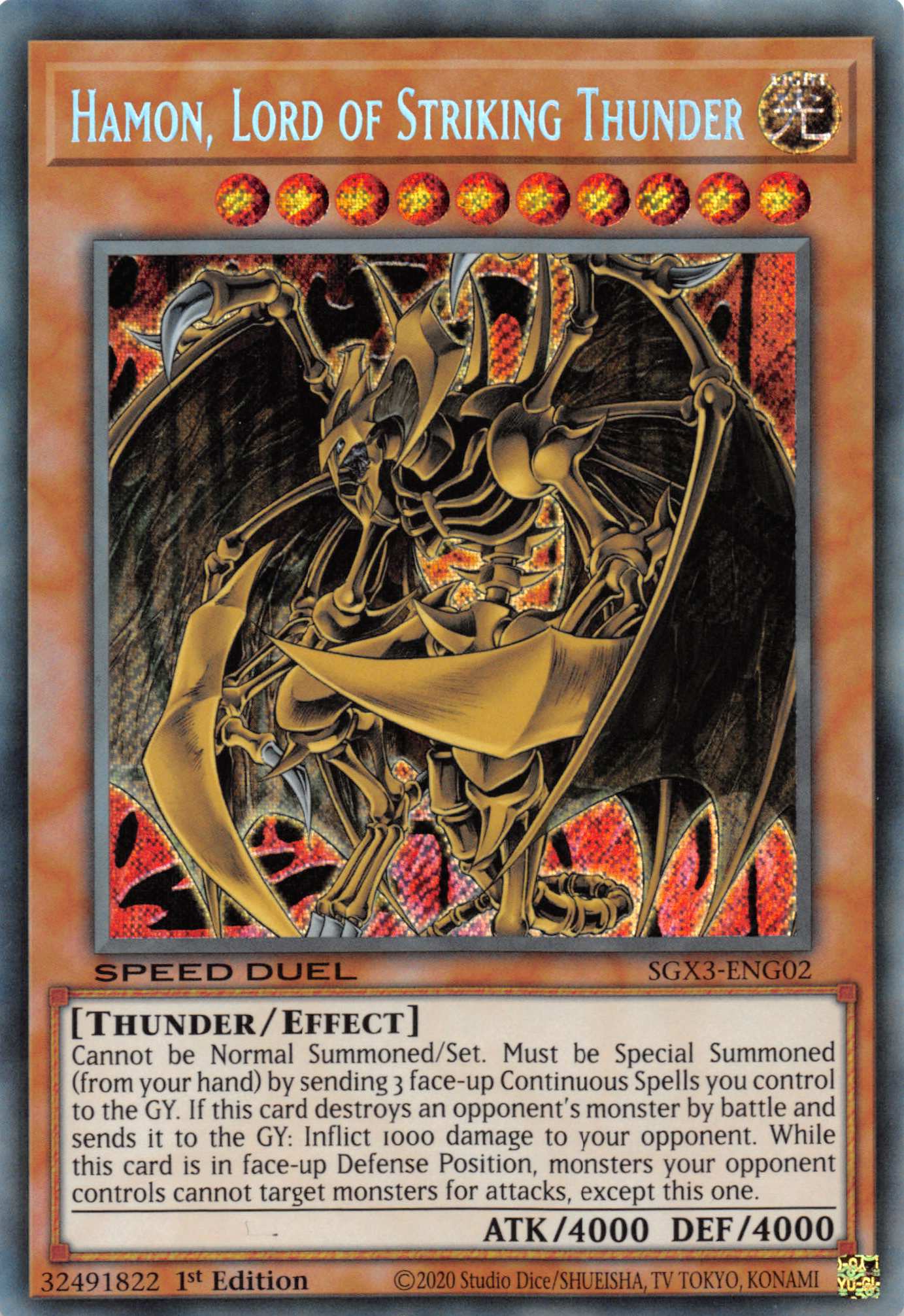 Hamon, Lord of Striking Thunder [SGX3-ENG02] Secret Rare