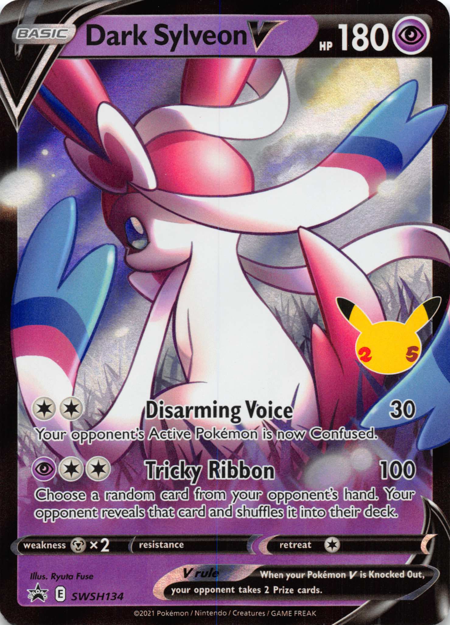 Dark Sylveon V (SWSH134) (Celebrations) [Sword & Shield: Black Star Promos]