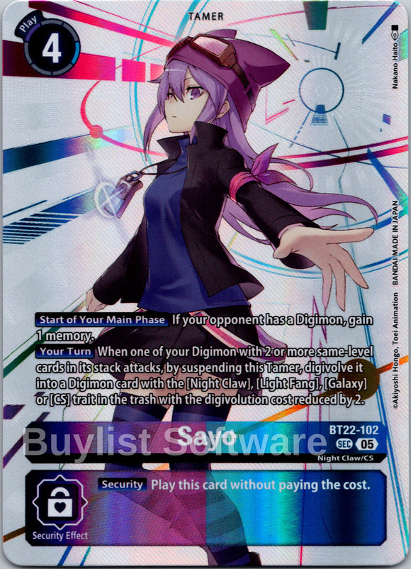 Sayo [BT22-102 SEC] [Cyber Eden] Foil