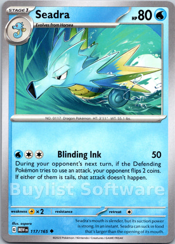 Seadra (117/165) [Scarlet & Violet:  151] Reverse Holofoil
