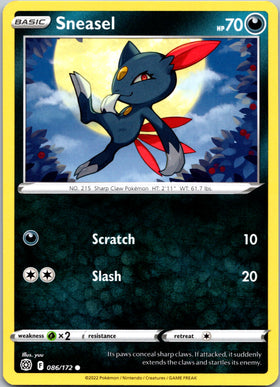 Sneasel [086/172] [Brilliant Stars] Reverse Holofoil