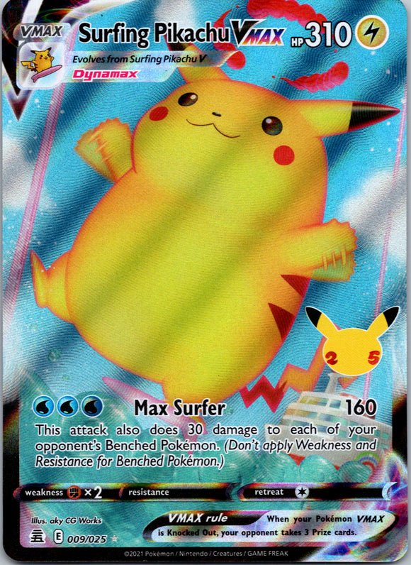 Surfing Pikachu VMAX [009/025] [Celebrations] Holofoil