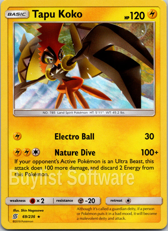 Tapu Koko [69/236] [Unified Minds] Reverse Holofoil