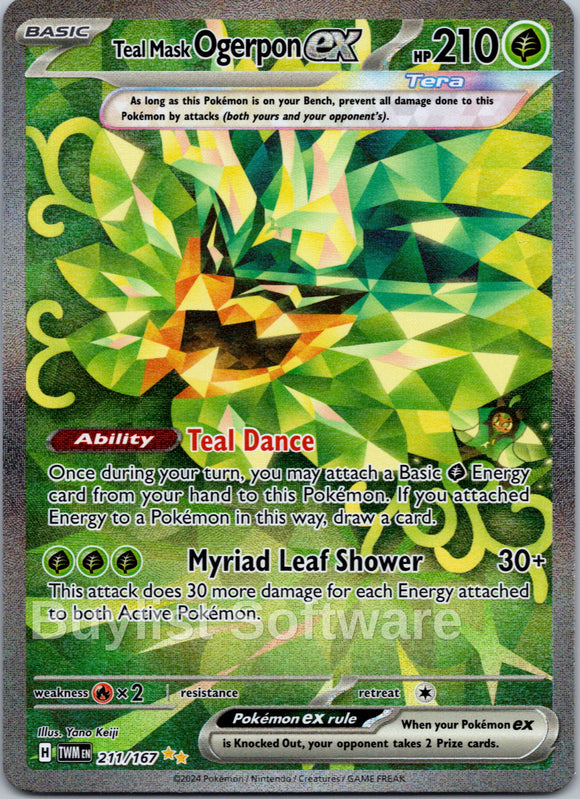 Teal Mask Ogerpon ex [211/167] - (Twilight Masquerade) Holofoil
