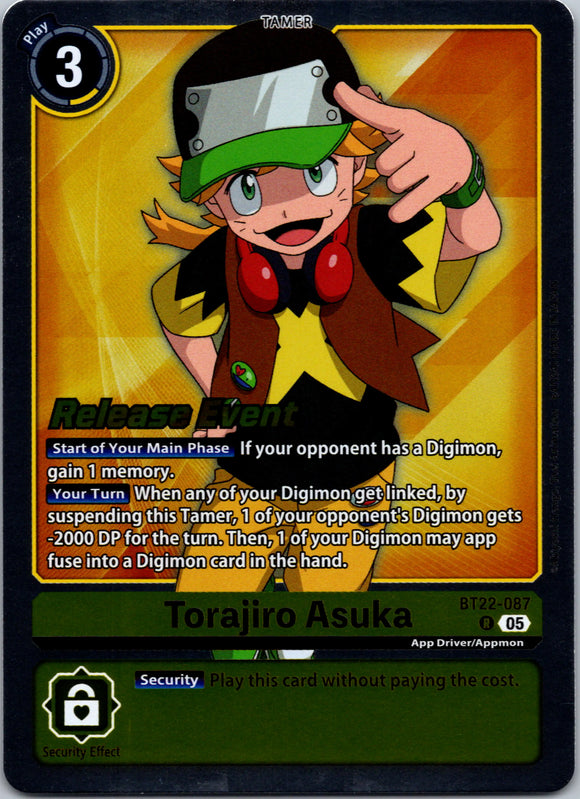 Torajiro Asuka [BT22-087 R] [Cyber Eden Release Event Cards] Foil