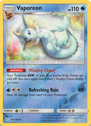 Vaporeon [42/236] [Cosmic Eclipse] Reverse Holofoil