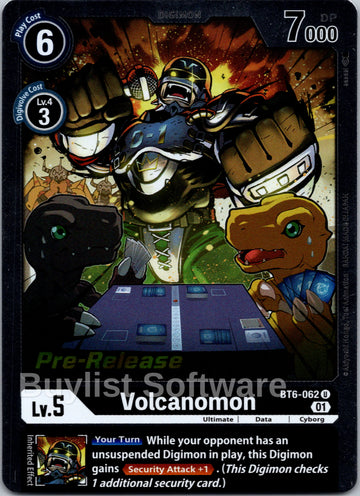 Volcanomon [BT6-062] [Double Diamond Pre-Release Cards] Foil