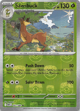 Sawsbuck (Master Ball Pattern) [007/086] [White Flare] Holofoil