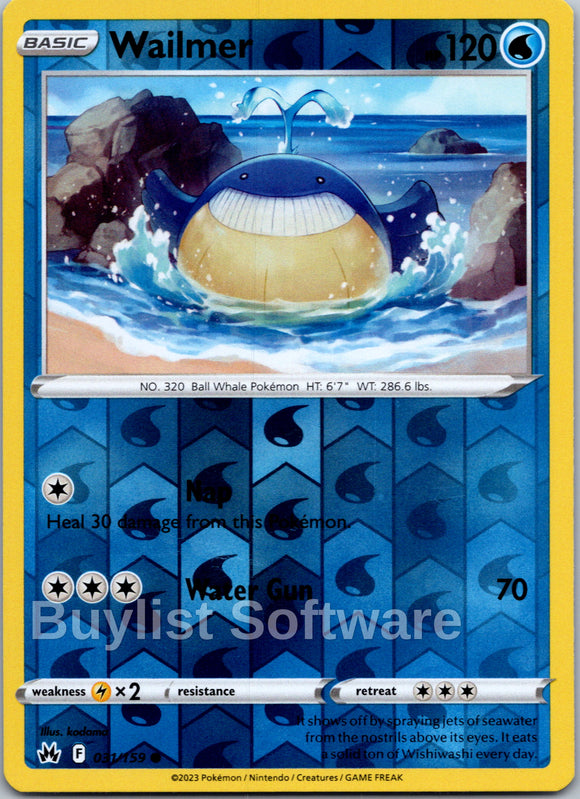 Wailmer [031/159] [Crown Zenith] Reverse Holofoil