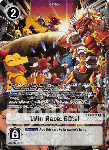 Win Rate: 60%! (Tamer's Evolution Box 2) [EX1-071] [Classic Collection] Foil