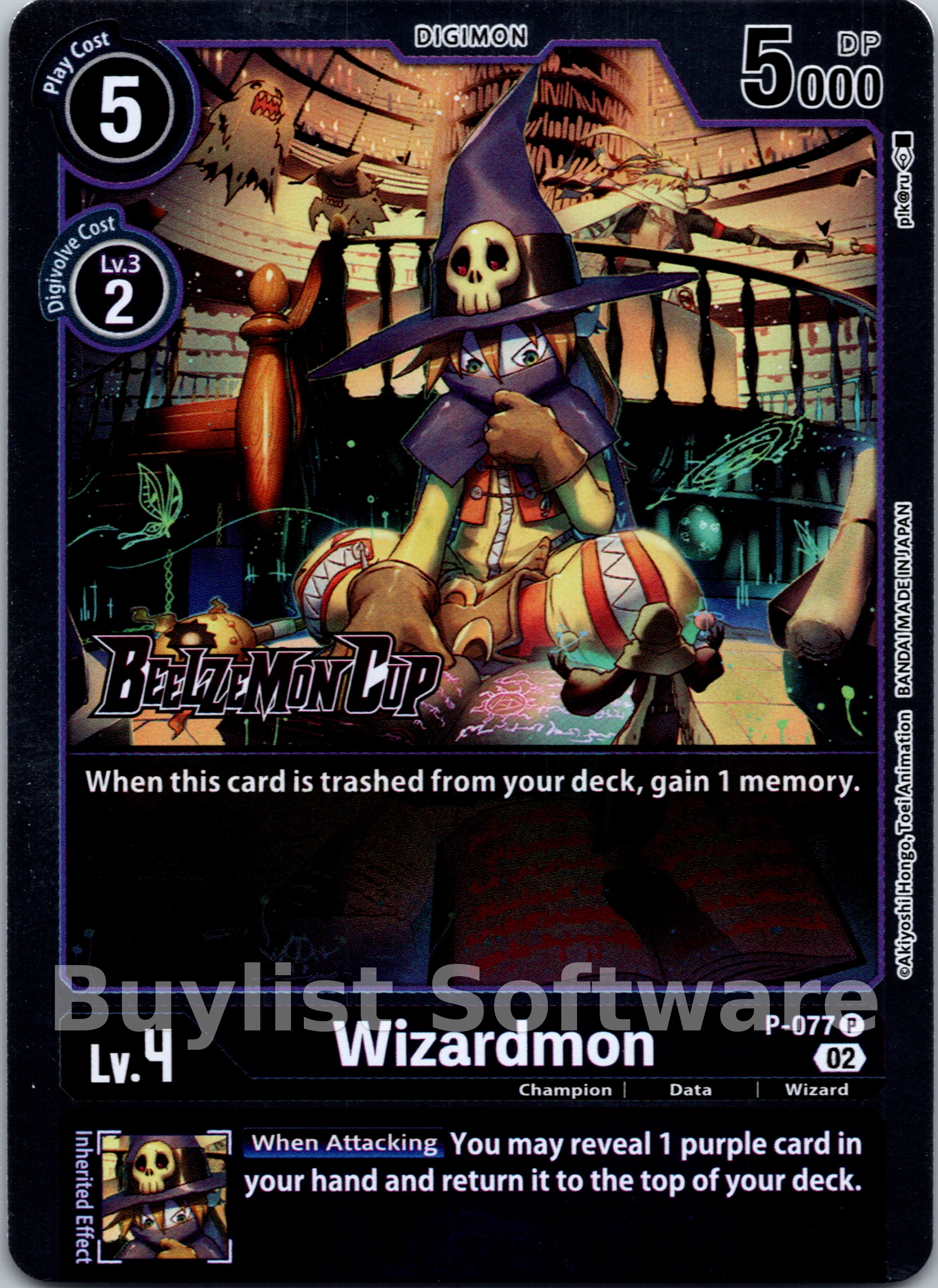 wizardmon digimon card Wizardmon (Alternate Art) [P-077] [Starter Deck 14: Beelzemon Advanced