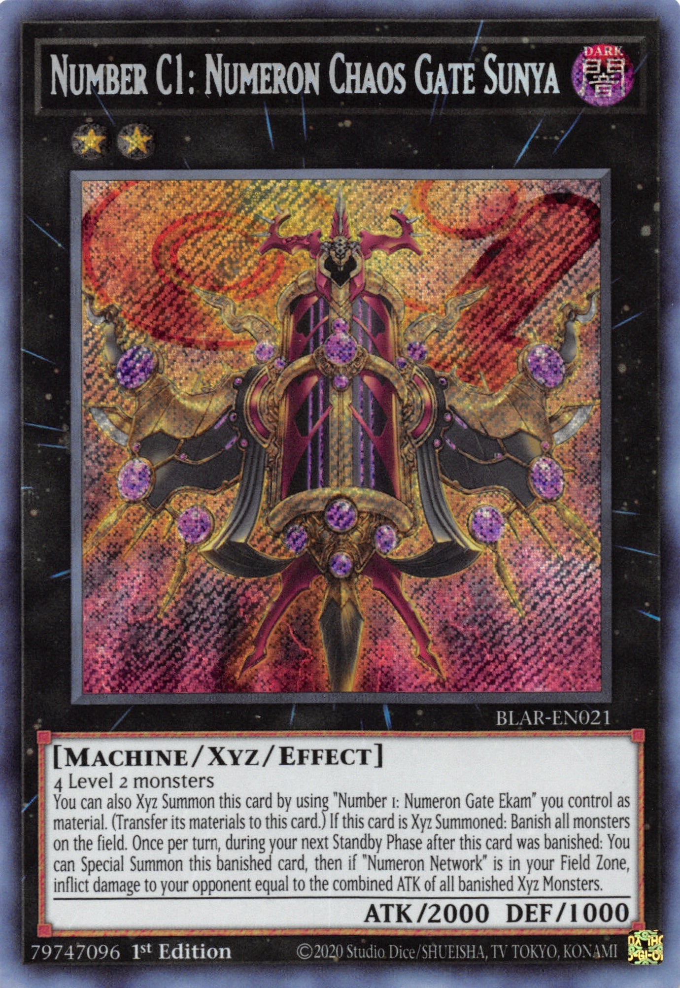 Number C1: Numeron Chaos Gate Sunya [BLAR-EN021] Secret Rare