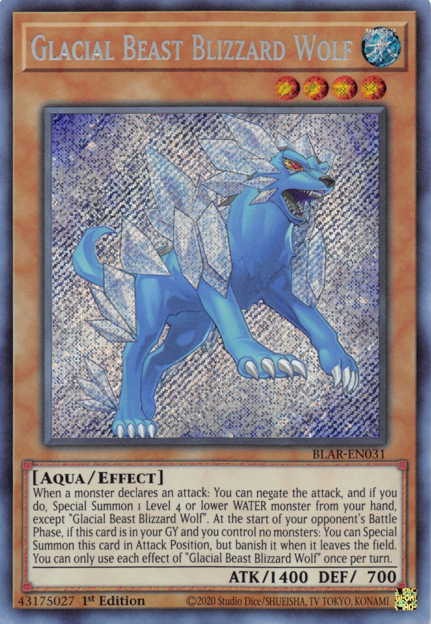 Glacial Beast Blizzard Wolf [BLAR-EN031] Secret Rare