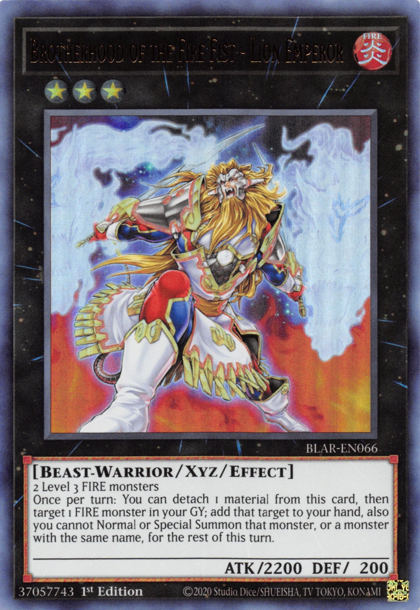 Brotherhood of the Fire Fist - Lion Emperor [BLAR-EN066] Ultra Rare