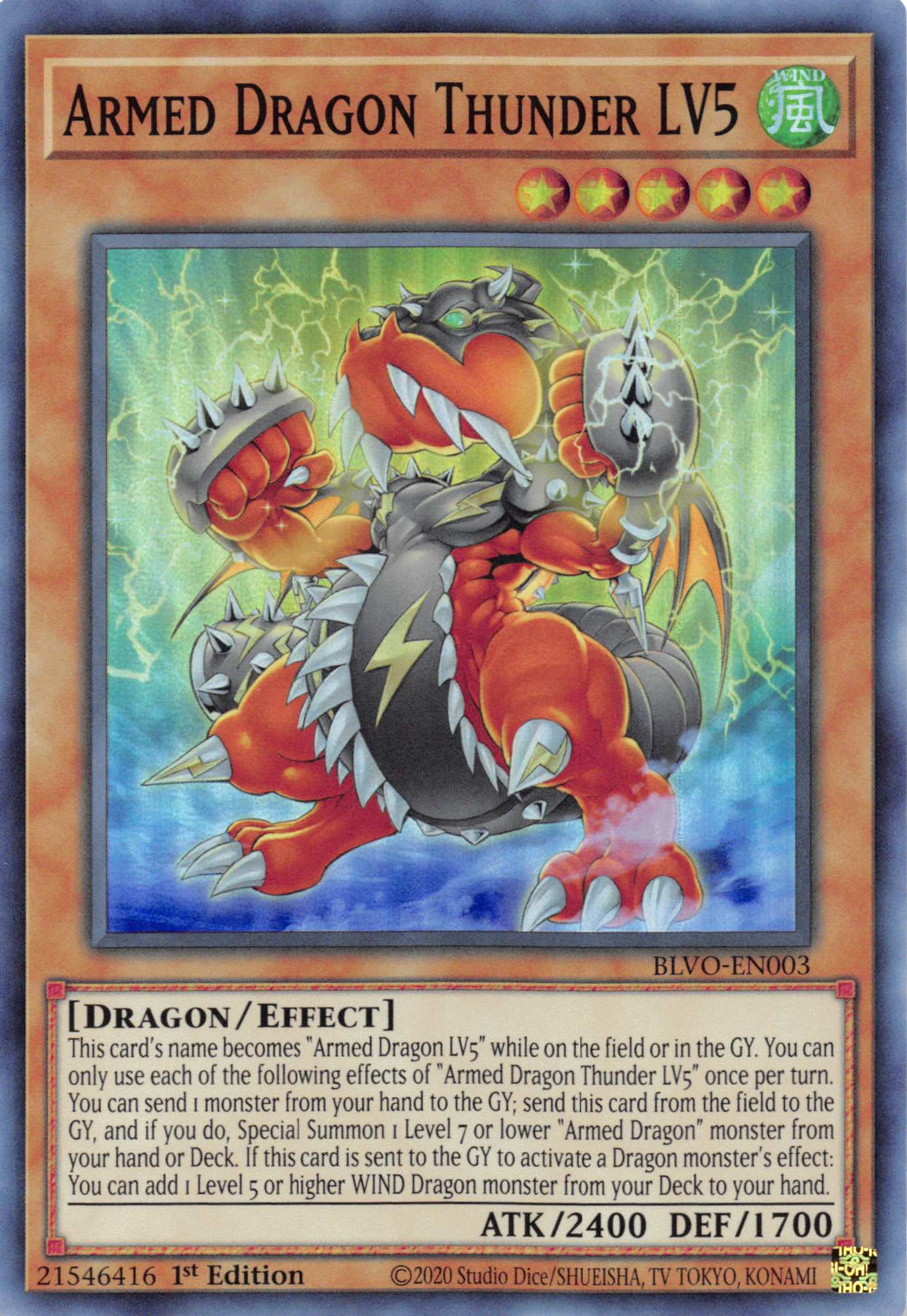 Armed Dragon Thunder LV5 [BLVO-EN003] Super Rare