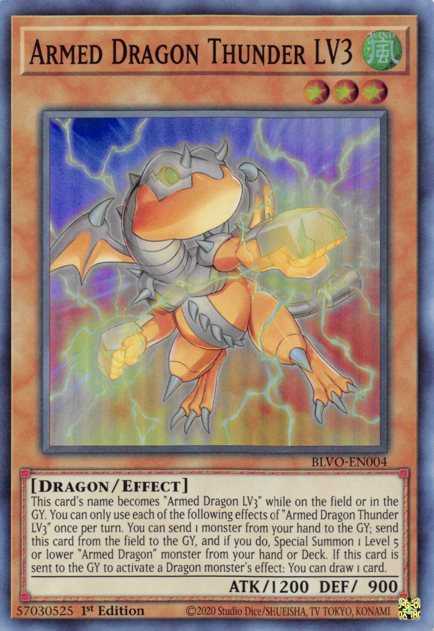 Armed Dragon Thunder LV3 [BLVO-EN004] Super Rare