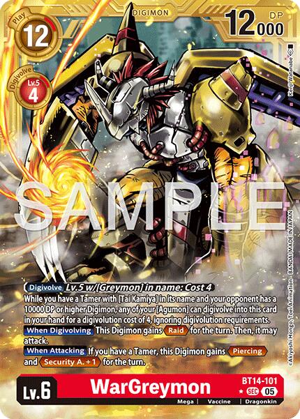 WarGreymon - BT14-101 (Gold Border)