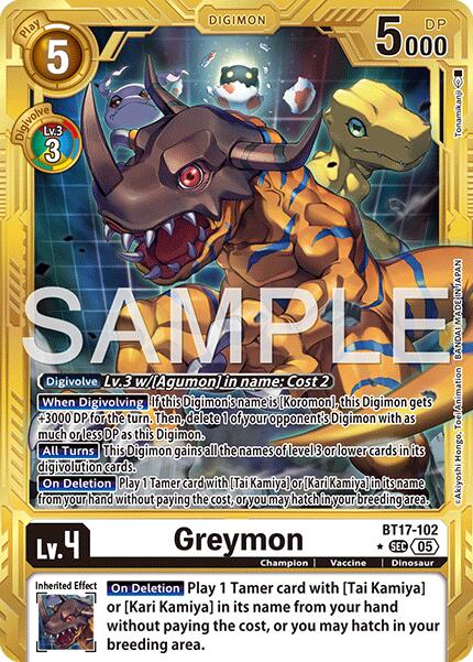 Greymon - BT17-102 (Gold Border)