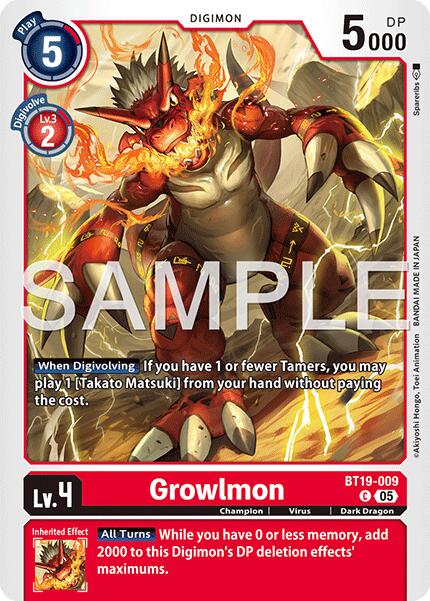 Growlmon - BT19-009 (Reprint)