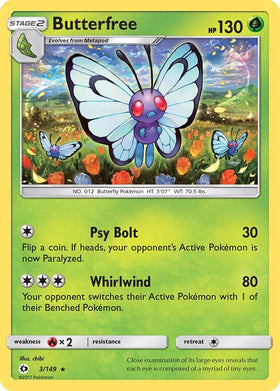 Butterfree [3/149] [Sun & Moon Base Set] Reverse Holofoil