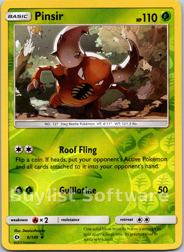 Pinsir [6/149] [Sun & Moon Base Set] Reverse Holofoil
