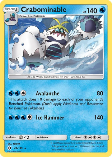 Crabominable [43/149] [Sun & Moon Base Set] Reverse Holofoil