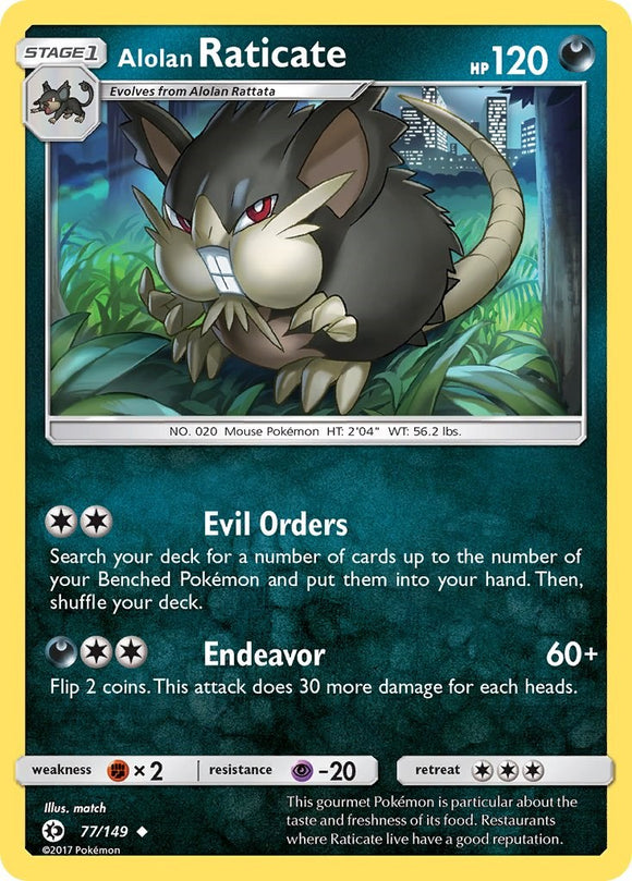 Alolan Raticate [77/149] [Sun & Moon Base Set] Reverse Holofoil