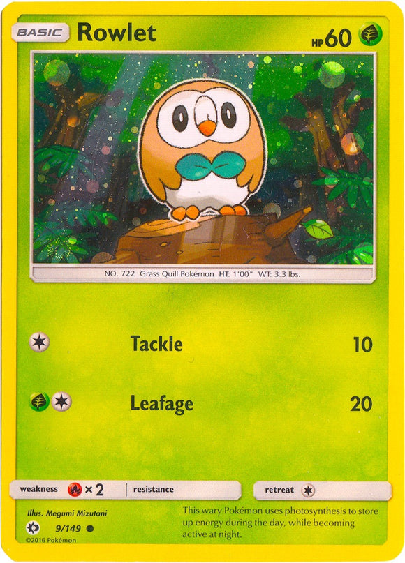 Rowlet (Cosmos Holo) [009/149] [Sun & Moon Base Set] Holofoil