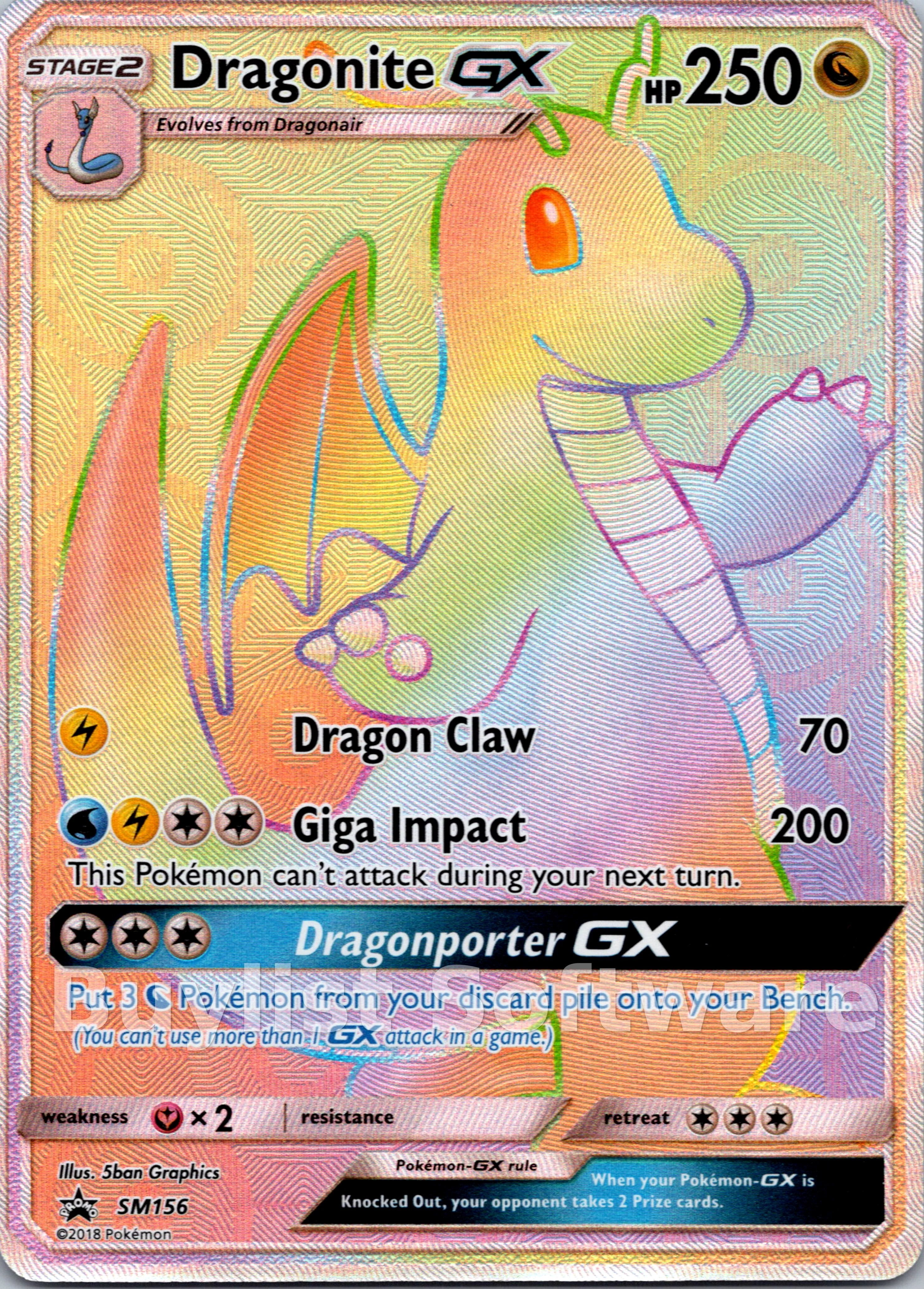 pokemon dragonite gx card Dragonite GX [SM156] [Sun & Moon Promos] Holofoil