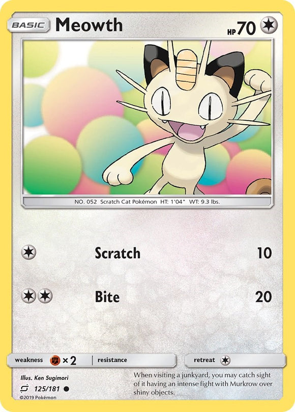 Meowth [125/181] [Team Up] Reverse Holofoil