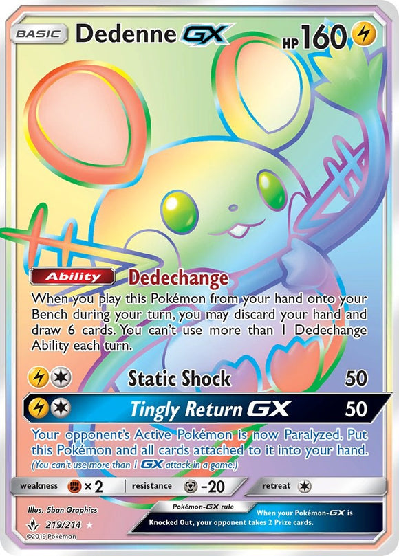 Dedenne GX [219/214] [Unbroken Bonds] Holofoil