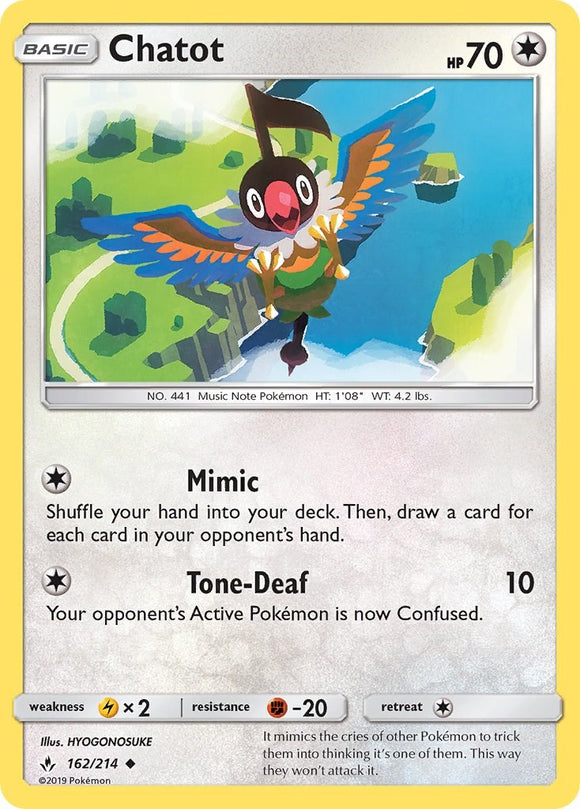 Chatot [162/214] [Unbroken Bonds] Reverse Holofoil