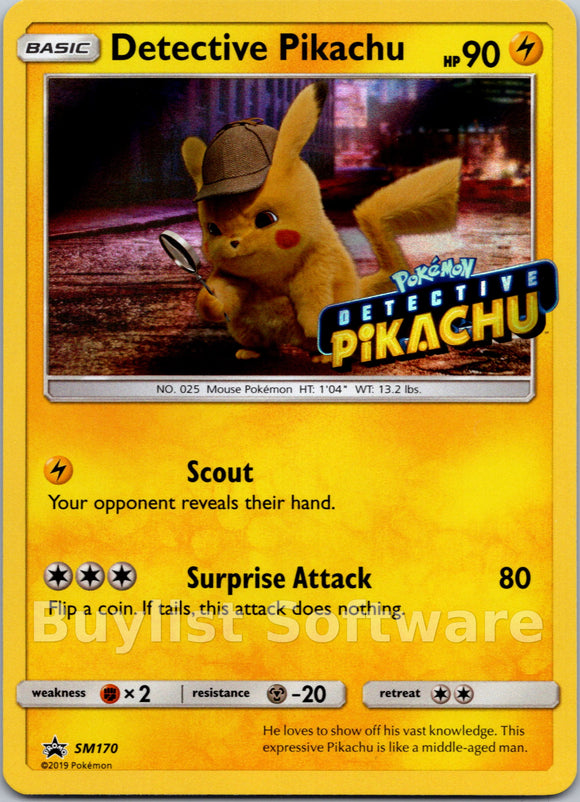 Detective Pikachu (Detective Pikachu Stamped) [SM170] [Sun & Moon Promos] Holofoil