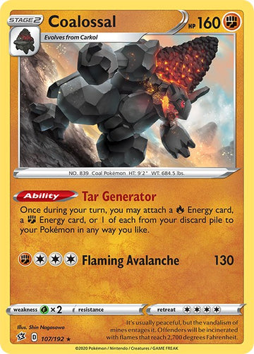 Coalossal [107/192] [Rebel Clash] Reverse Holofoil