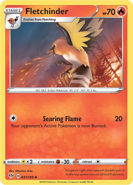 Fletchinder [031/189] [Darkness Ablaze] Reverse Holofoil