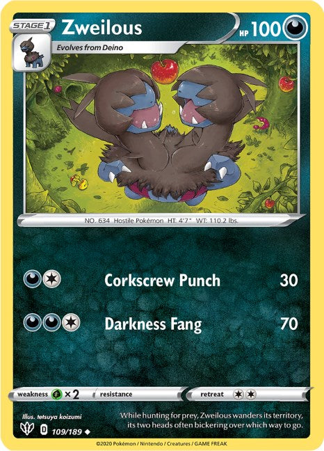 Zweilous [109/189] [Darkness Ablaze] Reverse Holofoil
