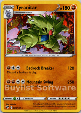Tyranitar [088/189] [Darkness Ablaze] Holofoil