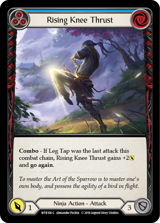 Rising Knee Thrust (Blue) [WTR106] [Welcome to Rathe] Unlimited Edition Rainbow Foil