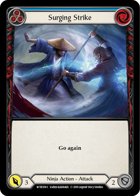 Surging Strike (Blue) [WTR109] [Welcome to Rathe] Unlimited Edition Rainbow Foil