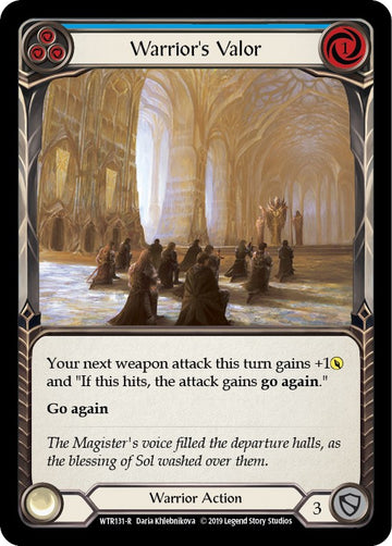 Warrior's Valor (Blue) [WTR131] [Welcome to Rathe] Unlimited Edition Rainbow Foil