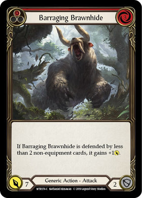 Barraging Brawnhide (Red) [WTR176] [Welcome to Rathe] 1st Edition Rainbow Foil