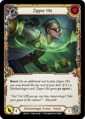 Zipper Hit (Yellow) [ARC030] [Arcane Rising] 1st Edition Normal