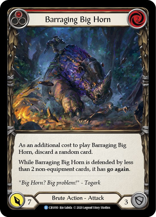Barraging Big Horn (Red) [CRU010] [Crucible of War] Unlimited Edition Rainbow Foil
